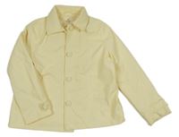 Vanilková koženková jarní bunda s límečkem H&M