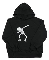 Černá mikina s kostrou a kapucí SHEIN