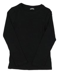 Černé žebrované triko Next