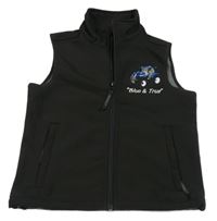 Černá softshellová vesta s traktorem IMPACT