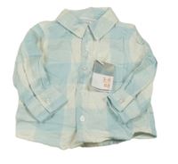 Nové - světlemodro-bílá kostkovaná košile PRIMARK