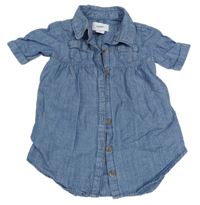 Modré riflové propínací šaty s límečkem OLD NAVY