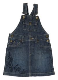 Tmavomodré riflové šaty s kytičkami H&M