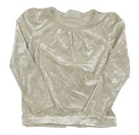 Smetanové lesklé sametové mikinotriko H&M