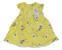 Nové - žluté šaty s motýlky a kytičkami a volánky ALL ABOUT EMMA