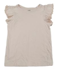 Světlerůžové tričko s volánky sinsay