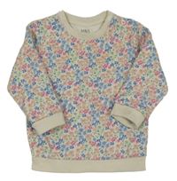 Smetanovo-barevná kytičkovaná mikina M&S