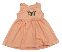 Oranžové šaty s motýlem Shein 