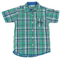 Zeleno-modro-bílá kostkovaná košile  Blue Seven 