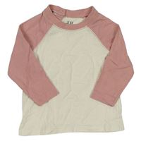 Krémovo-růžové triko H&M