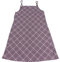Růžovo-černé kostkované šaty Primark