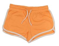 Oranžové teplákové kraťasy s pruhy Candy Couture 