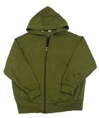 Khaki propínací mikina s kapucí H&M