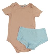 2set - Růžové body + světlemodré kalhotky