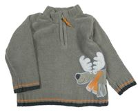 Šedý svetr s losem zn. C&A