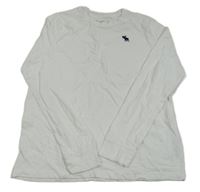 Bílé triko s logem Abercrombie&Fitch