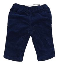 Tmavomodré manšestrové elastické kalhoty C&A