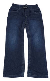 Tmavomodré podšité rifle s úpletovým pasem Lupilu