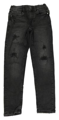 Antracitové skinny fit rifle s prošoupáním Zara