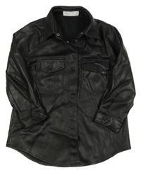 Černá koženková košilová bunda Zara