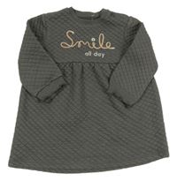 Tmavošedé prošívané teplákové šaty s nápisem George