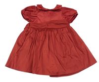 Červené sametovo/šusťákové šaty s límečkem Next