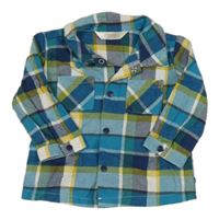 Modrozeleno-žluto-bílá kostkovaná košile Mayoral