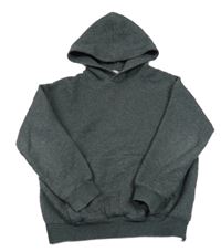 Tmavošedá melírovaná prošívaná mikina s kapucí H&M