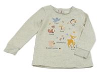 Světlešedá melírovaná mikina se zvířaty Topolino