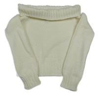 Krémový crop svetr s rolákem New Look