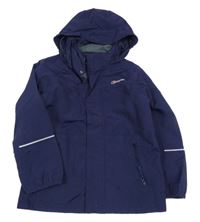 Tmavomodrá šusťáková jarní funkční bunda s kapucí Berghaus