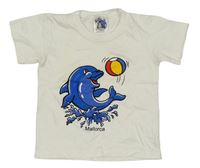 Bílé tričko s delfínem