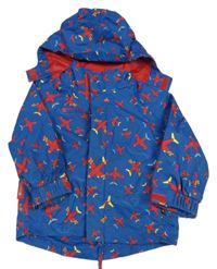 Tmavomodrá šusťáková jarní funkční bunda s letadly a kapucí Mountain Warehouse