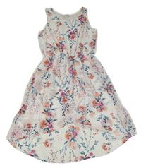 Bílé květované šifonové šaty Page One Young