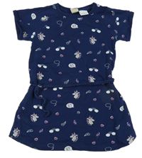 Tmavomodré teplákové šaty s jednorožci a srdíčky Bob der Bär