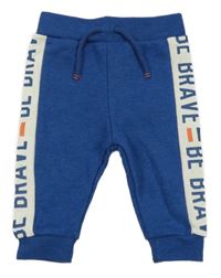 Modro-smetanové tepláky s nápisy Primark