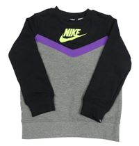 Nové - Šedo-černo-fialová mikina s logem Nike