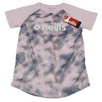Nové - Růžovo-šedé vzorované sportovní tričko s nápisem O'Neills