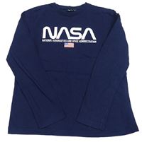 Tmavomodré triko s nápisem - Nasa 