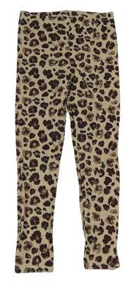 Béžovo-hnědé leopardí legíny Tu