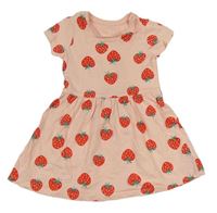 Světlerůžové šaty s jahodami Mothercare