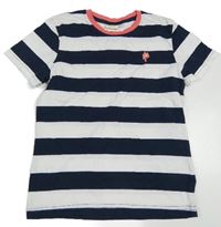 Bílo-tmavomodré pruhované tričko kids