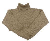 Nové - hnědý crop vzorovaný svetrový rolák Zara