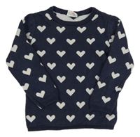 Tmavomodrý svetr se srdíčky zn. Topolino