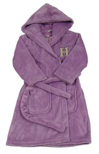 Fialový chlupatý župan s výšivkou a kapucí - Harry Potter M&S
