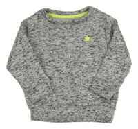 Šedo-černá melírovaná pletená thermo mikina F&F