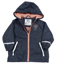 Tmavomodrá nepromokavá jarní bunda s mrakem a kapucí Lupilu