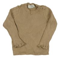 Béžový žebrovaný lehký svetr H&M