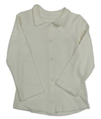 Bílé propínací triko s límečkem 