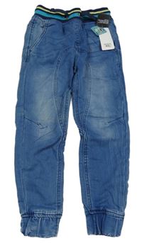 Nové - modré cuff rifle s úpletovým pasem